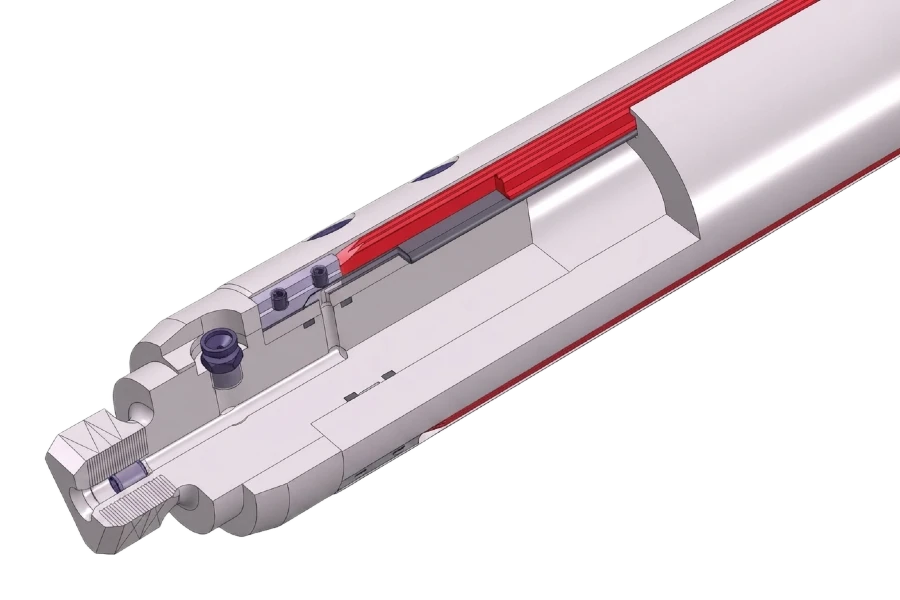 Cross-section diagram of an expanding winding shaft